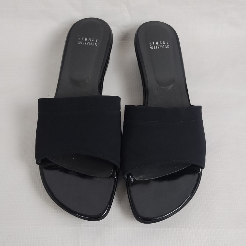 Stuart Weitzman Black Slides Size 10.5 - image 4